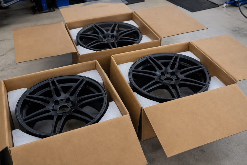 Felgen sicher verpackt in Versandkartons