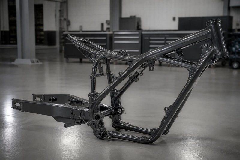 Pulverbeschichteter Motorradrahmen